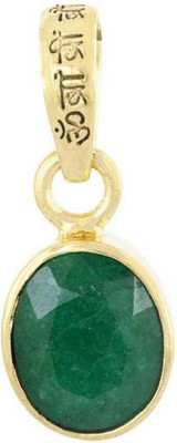 Gemzonite 7.25-7.50 Ratti Emerald / Panna stone panchdhatu Pendant Emerald Stone Pendant Gold-plated Emerald Brass Pendant