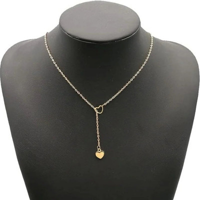 JRISSY Gold Heart Necklace Love Necklace/ Heart Necklace Gold-plated Plated Alloy Necklace