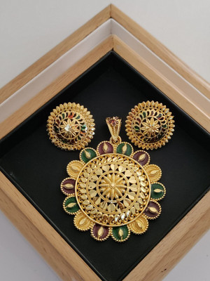 Niva Fashion Brass Gold-plated Gold Jewellery Set(Pack of 1)
