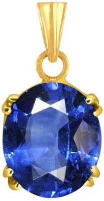 AQUAGEMS Blue Sapphire (Neelam) 9.25 Ratti or 8.5 Ct Panchdhatu (5 Metal) men and women Gold-plated Alloy Pendant