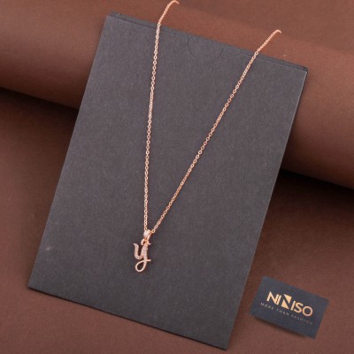 NINISO Rhodium Cubic Zirconia Alloy Pendant Set