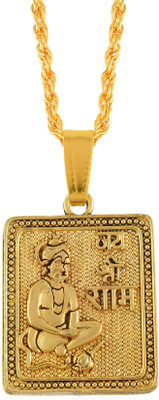 Morvi Gold Plated Brass Jai Shree Ram Hanuman ji, Balaji Pendant Locket for Men Gold-plated Brass Pendant