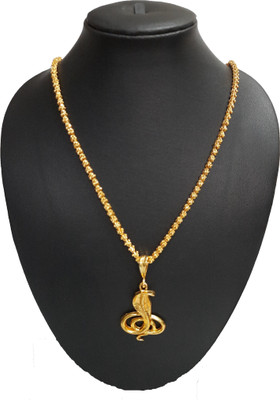 Sipradh Snake ONLE & CHANDRAMUKHI Gold-plated Cubic Zirconia Alloy Pendant Set