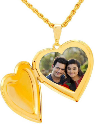 RN 24K Gold Plated Forever In my Love Heart Big Size Openable Heartshape photo momento locket Jewellery Gold-plated Brass Pendant