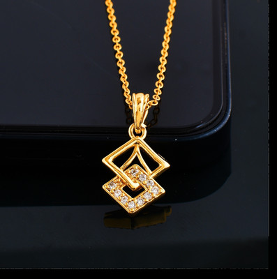 NAVYA ART locket for grils simple Gold-plated Brass Pendant Set