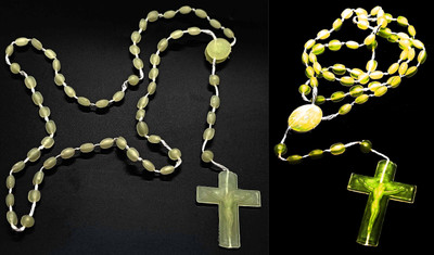 Dynamic Retail Global Jesus Cross Radium Locket Pendant Necklace Religious Jewellery Christmas MA1497 Crystal Pendant Set