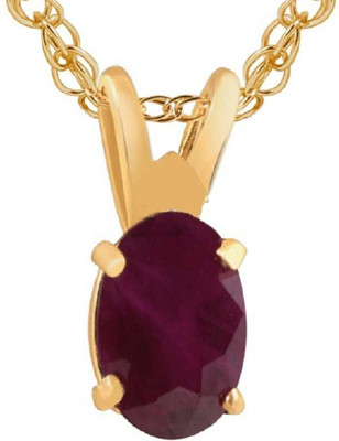 Gemzonite Ruby Pendant with Natural Manik Stone Astrological & Lab Certified Gold-plated Ruby Brass Pendant