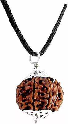 Jewelswonder Six Mukhi Rudraksha Certified/Original Rudraksh Natural 6 faced Rudraksha Brass