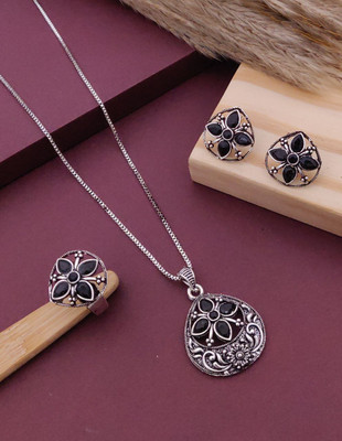 SHIVAY FASHION HUB Alloy Gold-plated Silver Jewellery Set(Pack of 1)