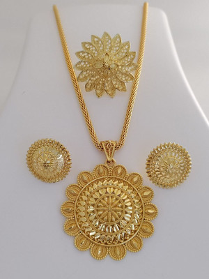 Niva Fashion Brass Gold-plated Gold Jewellery Set(Pack of 1)