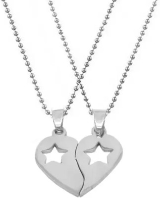 M Men Style Valentine Gift Couple His and Her Star Hole Love You Pendant Necklace Sterling Silver Stainless Steel Pendant Set