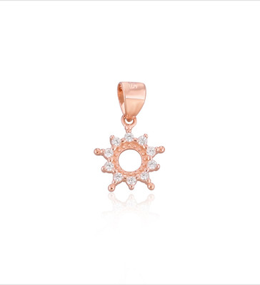 SILphony Elegant Rose Gold-Plated Sunburst Rhodium Silver Pendant