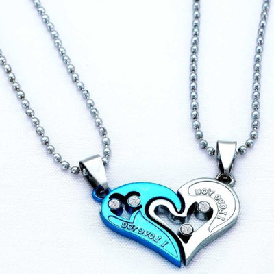 m a enterprises F 487_new_JSE-rub-neela dil_361 Sterling Silver Stone Pendant Set