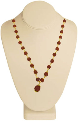 Fine Creation Shiv 5 Mukhi Rudraksha 5 Mukhi Rudraksha Mala, Boy's, Unisex, Unisex Gold-plated Beads Brass, Alloy Pendant