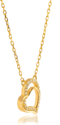 Jina JINA Eterna Open-Heart Pendant with Chain Gold-plated Silver Pendant Set
