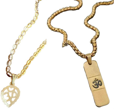 HEM RUPA Exquisite Locket and Chain Designs for Men, Boys, Women and Girls Gold-plated Brass, Metal Locket Set