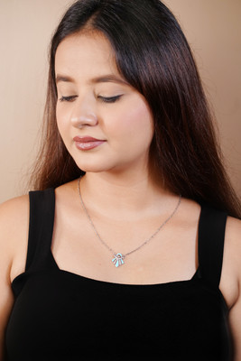 Sanaar Gold Sanaar Gold Enamel Lariat Necklace in 925 Silver Rhodium Silver Locket