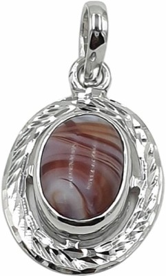 Sahiba Gems 8 Carat Natural Rare Yamini Hakik Agate Sterling Silver, Stone Locket