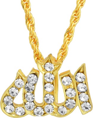 Morvi Gold plated CZ Allah Word, Eid special, Muslim islam Pendant Men and Women Gold-plated Cubic Zirconia Brass Pendant