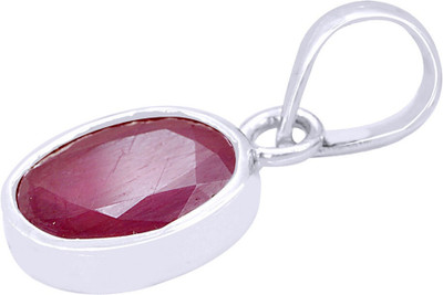 Gemzonite 8 Ct Certified Silver Ruby Stone Pendant
