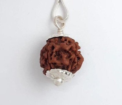 Beautum 4 Mukhi Rudraksha Four Face Rudraksha Nepali Rudraksha Code:13 Wood Pendant