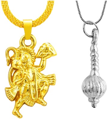 ricky collections Lord Hanuman Gada Combo Gold-plated, Rhodium Alloy Pendant Set