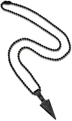 m a enterprises High Polished The Black Arrow Stainless Steel Rocking Pendant for Men and Boys Beads Stainless Steel Pendant