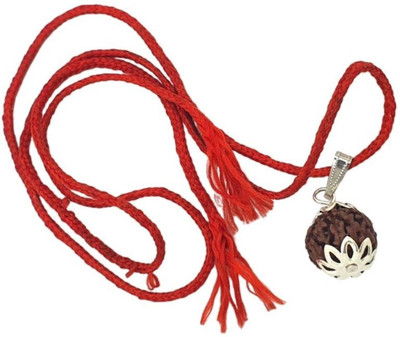 Haven gemsstone Nepali 7 Mukhi Rudraksha attracts wealth Silver Wood Pendant Set
