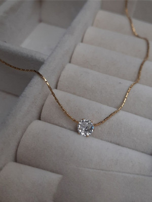 SHIMMERA Anti Tarnish Necklace Gold-plated Cubic Zirconia Stainless Steel Pendant