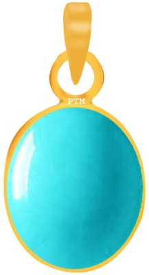 PTM Turquoise (Firoza) 4.25 Ratti or 4 Ct Panchdhatu (5 Metal) men and women Gold-plated Alloy Pendant