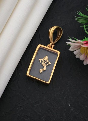 Mahi creations Ganesh Gold Pandant Locket Gold-plated Brass, Glass Pendant