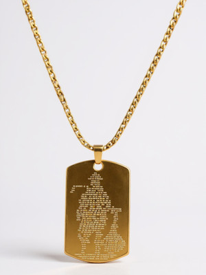 RAPPERSSHOP Gold Plated Hanuman Chalisa Pendant Locket with Box Chain Gold-plated Stainless Steel Pendant Set