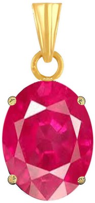 AQUAGEMS Ruby (Manik) 4.25 Ratti or 4 Ct Gemstone Panchdhatu (5 Metal) Men & Women Gold-plated Alloy Pendant