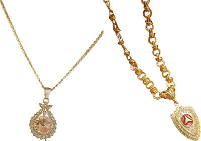 HEM RUPA Exquisite Locket and Chain Designs for Men, Boys, Women and Girls Gold-plated Metal, Brass Locket Set
