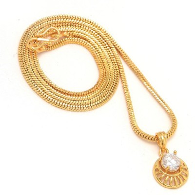 Jewar Mandi JewarHaat Pendant AD Locket Chain Gold Plated Jewelry Gold-plated Brass Locket