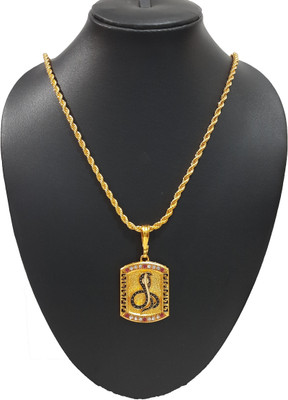 Aviate Goga Snake SQUARE & Rasha chain Gold-plated Diamond Alloy Pendant Set