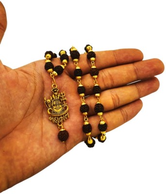 Madhur Creation 5 Mukhi Rudraksha Mala One Gram Gold-plated Beads Brass, Wood Pendant