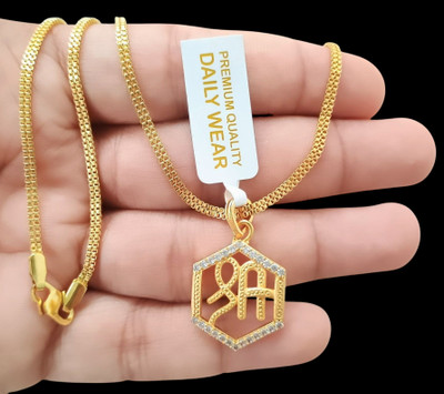 DIVS FASHION Shree pendant with gold plated chain Gold-plated Brass Pendant