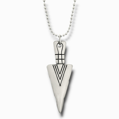 ROYAL VIBES Arrowhead Platinum Stainless Steel Pendant