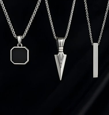 FASHION TRENDTROVE Bracelet For Men| Bracelet For Boys Sterling Silver Stainless Steel Locket Set