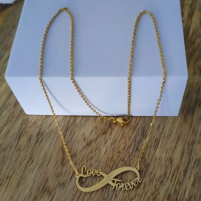 M Men Style Solid Gold Inifinty Mathematical Symbol Love Forever Charm Pendant Necklace Gold-plated Stainless Steel Pendant