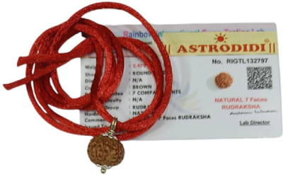 Astrodidi 7 Mukhi Rudraksha Indonesia 17MM With Lab Certificate Natural Seven Face Pendant Silver Wood Pendant