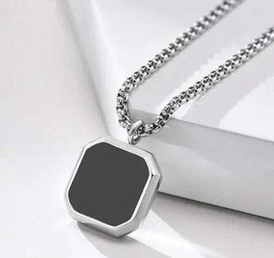 KSB Goods Men Square Stainless Steel Pendant Locket - Elegant, Stylish, and Durable Alloy Pendant Set
