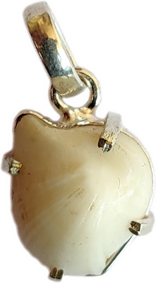 Chaitanya Xpot White Machh Mani Pendant 8.25 - 9.25 Ratti Machh Mani Locket sea stone Pendant Silver Moonstone Metal Pendant
