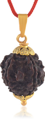 Admier 5 Mukhi Nepali Rudraksha Pendant fIVE Faced Rudraksha Natural & Certified Gold-plated Alloy Pendant