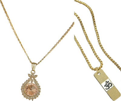 HEM RUPA Exquisite Locket and Chain Designs for Men, Boys, Women and Girls Gold-plated Metal, Stainless Steel Locket Set