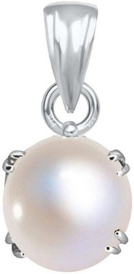 PTM Pearl (Moti) 7.25 Ratti or 6.50 Ct Gemstone Men & Women bis Hallmark 925 Sterling Silver Stone Pendant