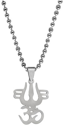 M Men Style Religious Om Trishul Shivling Jewelry Pendant Necklace Chain Sterling Silver Stainless Steel Pendant