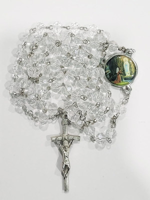 CResha Jesus Cross Christian Rosary with Crystal Prayer Beads Necklace Jewelry Crystal Pendant