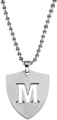 Shiv Jagdamba English Alphabet Initial Charms Letter Initial M Alphabet With Ball Chain Sterling Silver Stainless Steel Pendant